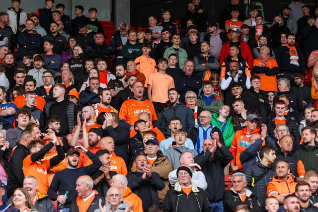 Blackpool fans at Oakwell for the Seasiders' game against Barnsley.