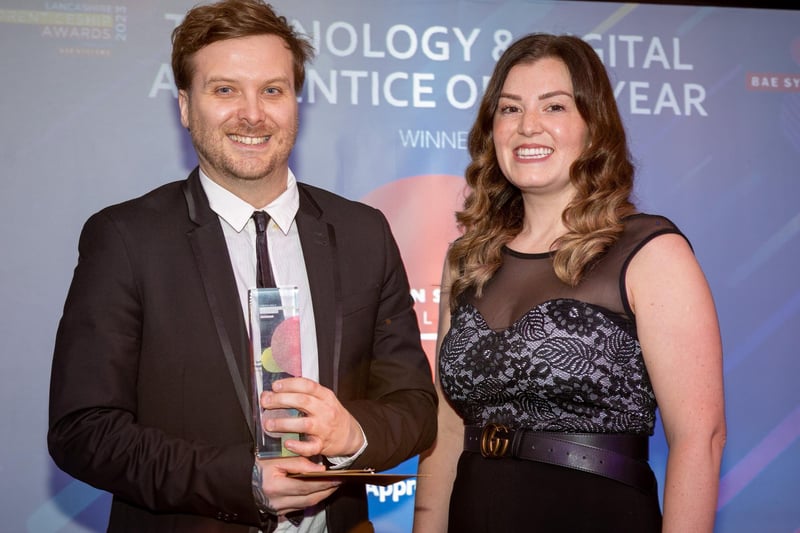 The Technology & Digital Apprentice of the Year Award was collected on behalf of Ben Collinge.
