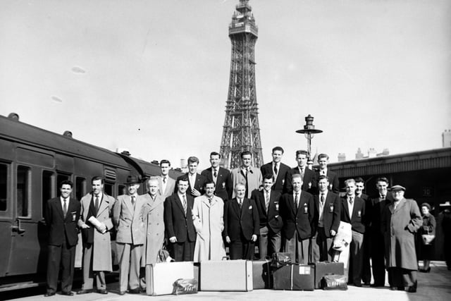 Blackpool Football Club leave for their World Tour in 1958. They played and won 15 matches in the USA,  Australia and Hong Kong