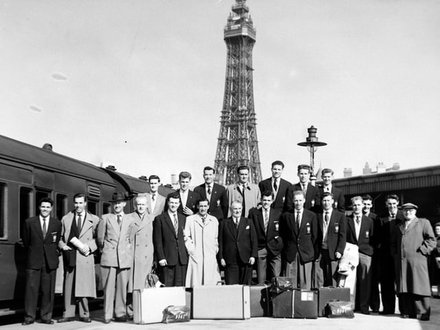 Blackpool Football Club leave for their World Tour in 1958. They played and won 15 matches in the USA, Australia and Hong Kong