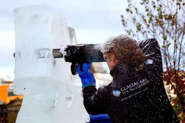 The ice sculptors will be on site between 10am and 5pm on Saturday, February 11.