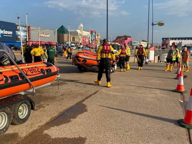 Two teenagers were rescued from the sea after getting into difficulty in the water near Central Pier on Monday (July 18)