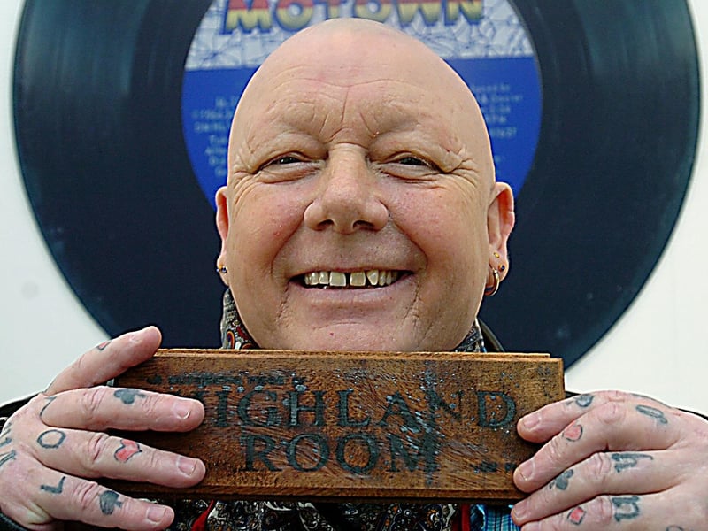 Frank Curwen with his piece of Highland Room floor from the Mecca building. Pieces of the dancefloor were auctioned off