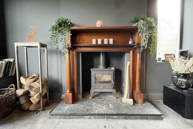 A cosy log burner in the lounge for those cold nights
