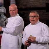 Director of Wizardry, Phil Pinder, (left)  and Chief Enchantment Officer, Ben Fry,  who are the brains behind The Hole in Wand Blackpool, during their pitch on Dragons' Den