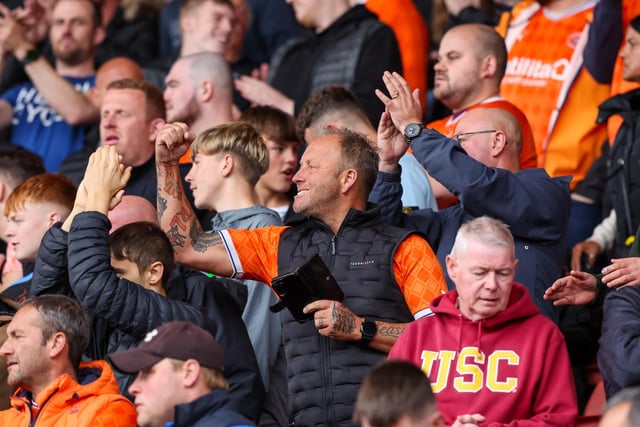 Blackpool fans at Oakwell for the Seasiders' game against Barnsley.