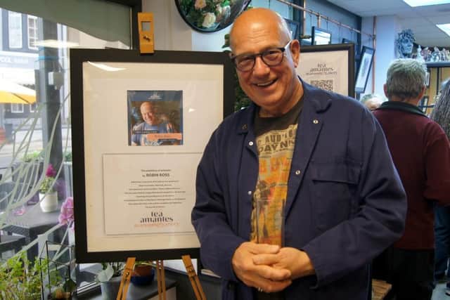 Robin Ross at the opening night of his exhibition at Tea Amantes in Blackpool