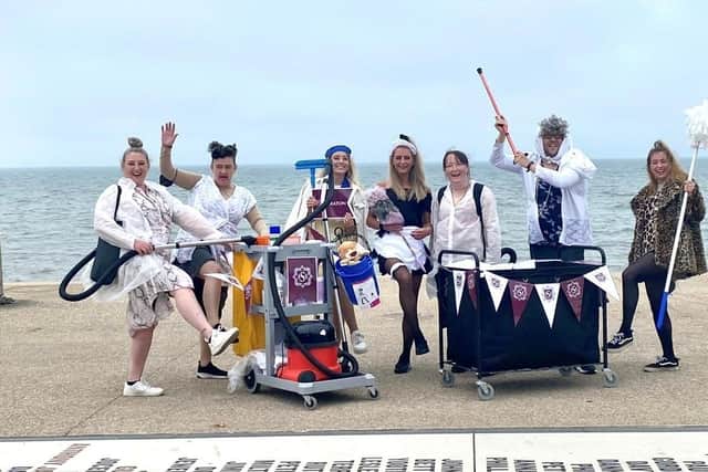 Housekeepers from the The Hotel Sheraton, The Cliffs, The Elgin Hotel and The Royal Boston, plus staff from Ma Kelly’s Showboat cabaret bar,are to do a trolley dash along the Prom for charity