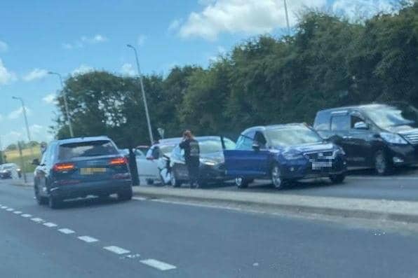 A crash caused traffic to build on Amounderness Way in Cleveleys (Credit: Dave Horn)