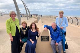 Blackpool Mayor Coun Kath Benson joined other family members at the plaque unveiling