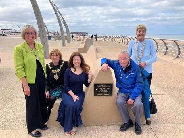 Blackpool Mayor Coun Kath Benson joined other family members at the plaque unveiling