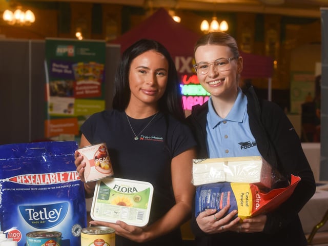 Stay Blackpool expo at the Winter Gardens. Pictured are Elly and Holly Hardingham from Elly's Wholesale and Foodirect, of Dickies Lane South