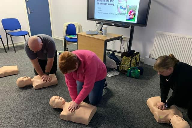 CPR Training being delivered to students