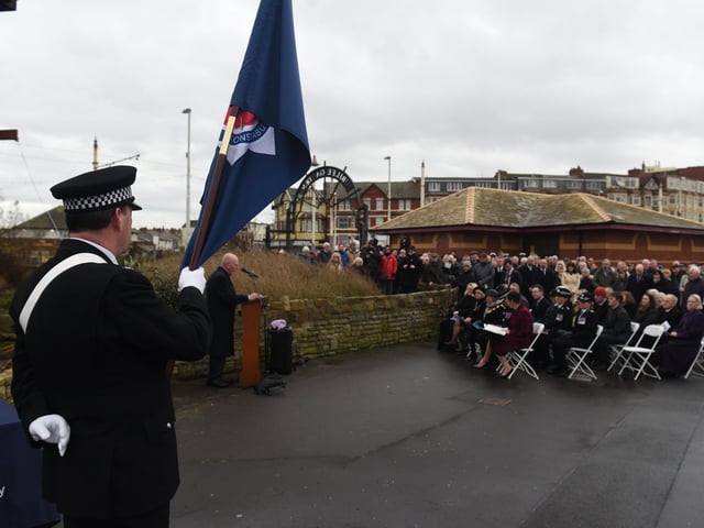 The ceremony at Gynn Square marked the 40th anniversary of the tragedy which costs the lives of the three police officers.