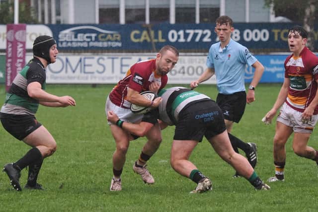Match action from Fylde's game against Lymm (photo: Chris Farrow)