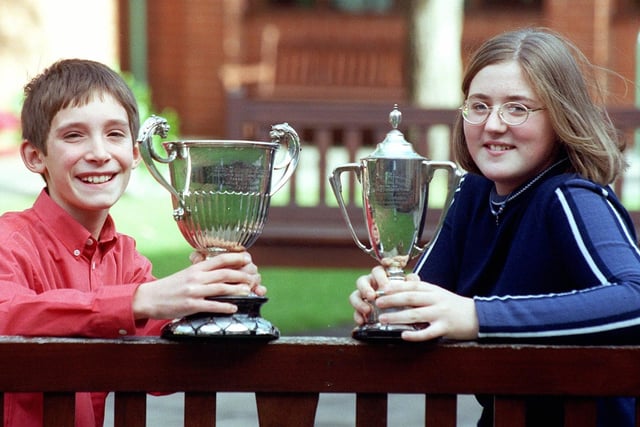 Blackpool Music Festival winners Matthew Carson (11) winner of 12 and Under, and Shelley Goodinson (12) winner of 14 and under. This was in 1998