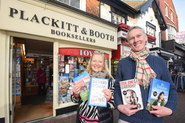 Alison Plackitt and Pat Booth outside their book shop in Lytham