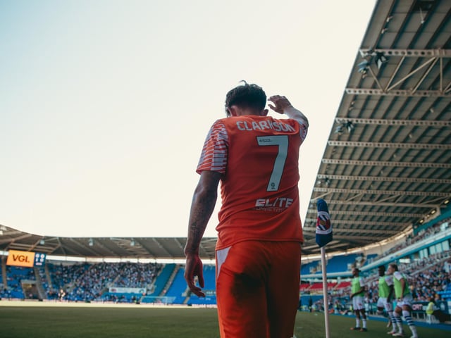 Leighton Clarkson was on hand with a good finish for Blackpool's consolation at the Select Cars Leasing Stadium.