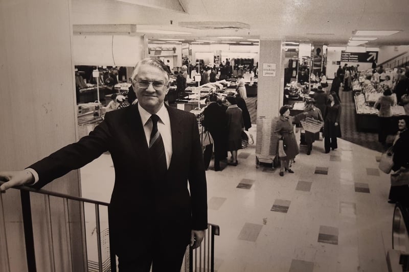 Marks and Spencer store manager inside the Church shop in 1980
