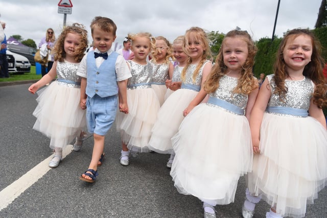 These youngsters delighted in their finery at Wrea Green Field Day.