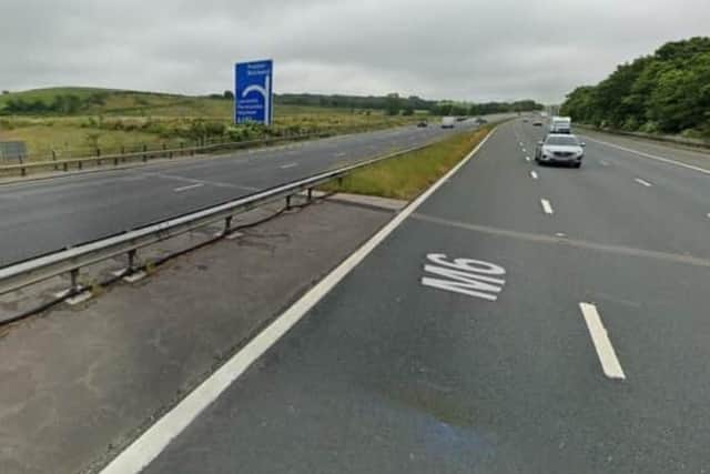 The load, straddling two lanes of the carriageway, will need to travel north up the M6 from junction 34 near Lancaster. Picture from Google Street View.
