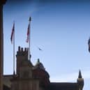 The Armed Forces Flag is raised at Blackpool Town Hall to mark the start of Armed Forces Week