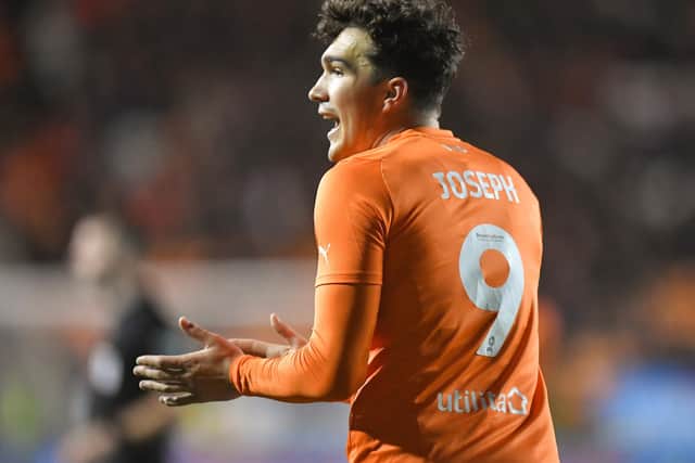 Kyle Joseph marked his home debut for Blackpool with a goal from the bench (Photographer Dave Howarth / CameraSport)