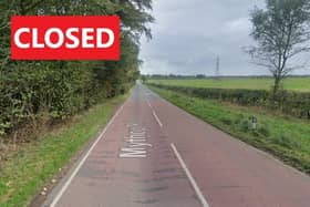 Mythop Road in Blackpool is currently closed between Chain Lane and Westfield Farm.