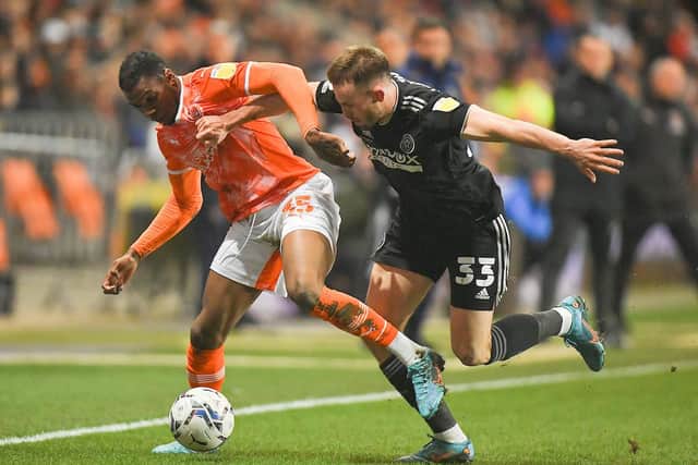 Dujon Sterling battles for the ball during Wednesday night's goalless draw against Sheffield United