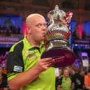Michael van Gerwen celebrates victory in Sunday's Betfred World Matchplay final Picture: Taylor Lanning/PDC