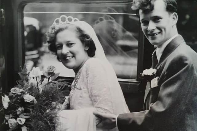 Ray and Joan Swift on their wedding day in 1952