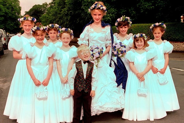 Pic shows Rose Queen Megan Porter (11) with her retinue at Lytham Club Day in 1998