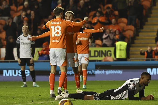 Beesley celebrates his second goal of the evening.