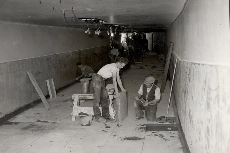 Work continued on the Central Promenade subway during the summer of 1958