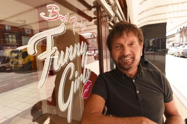 Basil Newby, the entrepreneur businessman who has created a nightlife empire in Blackpool. He is pictured outside one of his biggest business successes - Funny Girls