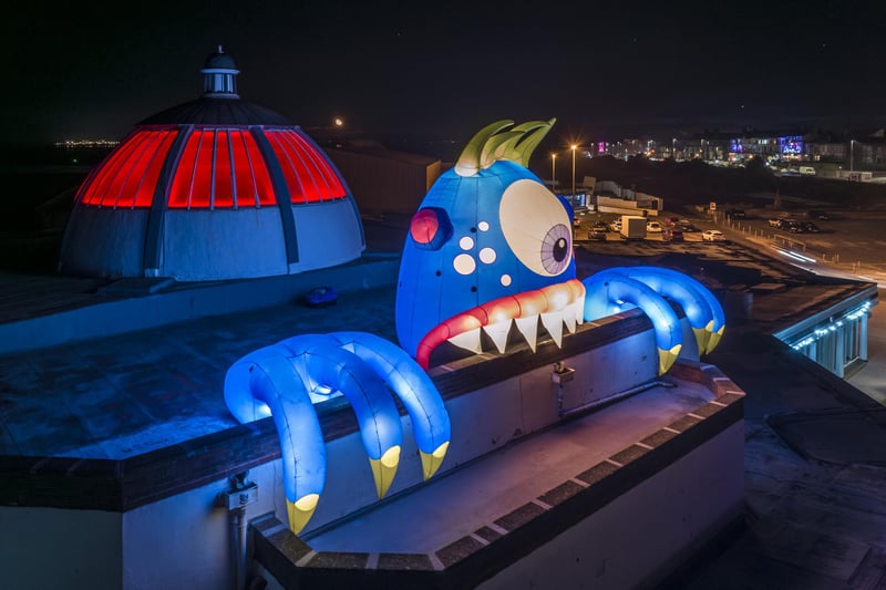 Fleetwood Lights featured a giant monster called Chomper which lit up Marine Hall.
