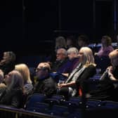 Members of the Lowther audience watching the funeral coverage live from London.
