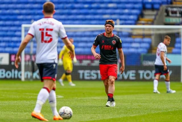 Fleetwood Town midfielder Callum Camps during the final game of the season against Bolton Wanderers.