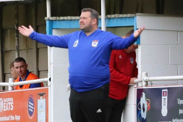 Squires Gate manager Luke Evans saw his side beaten at the weekend