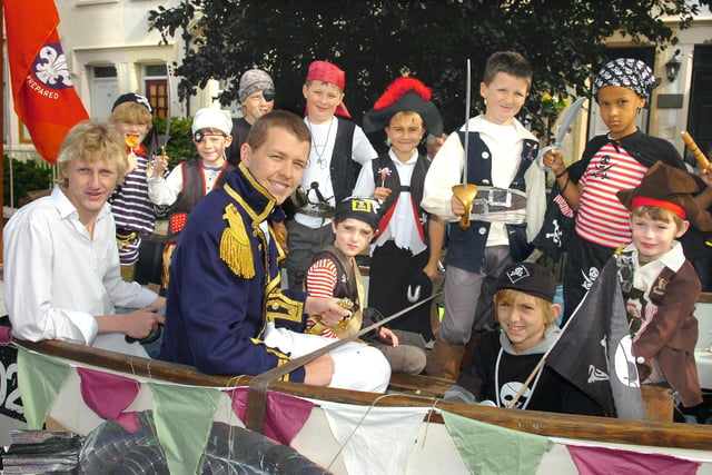 The 1st Lytham St Annes Sea Scouts and Cubs on their float during Lytham Club Day