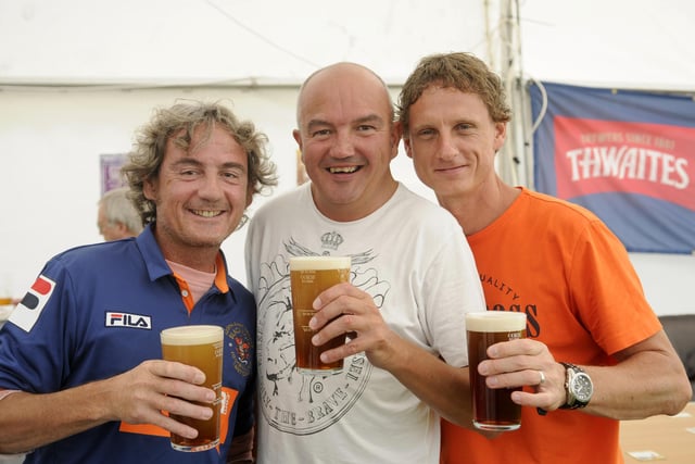 Pete Berrisford, John Robinson and Greg Berrisford at Blackpool Beer Festival