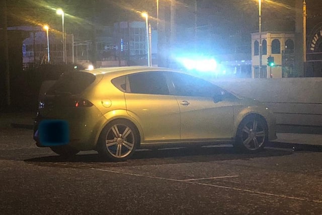 This car was stopped on Blackpool prom as it was seen driving in excess of the speed limit
The driver was subsequently arrested following a positive drug wipe for cannabis.