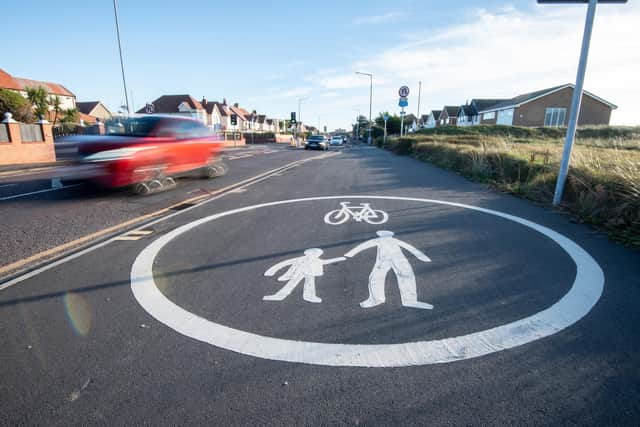 The shared footpath and cycleway on Clifton Drive North currently runs from Squires Gate to Highbury Road West