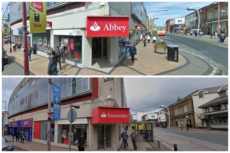 Abbey National building society, as it was in 2009 before being rebranded as Santander in a take over. B&M Bargains can be seen clearly in the more recent picture below