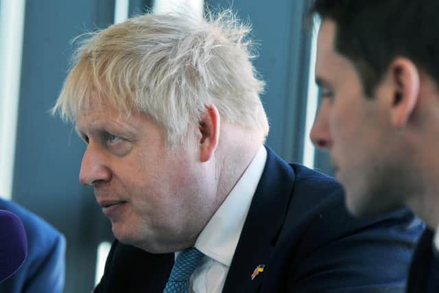 Interview with Prime Minister Boris Johnson MP, before his speech at the conference. 
Day two of the Conservative Party Spring Conference, held at the Winter Gardens, Blackpool.