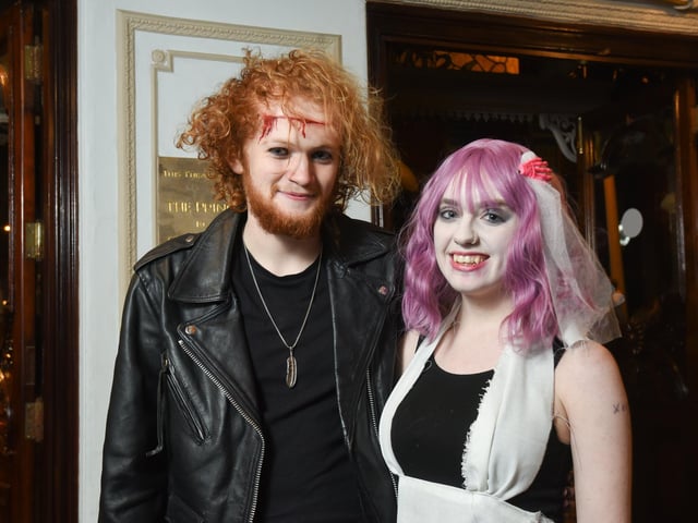 Theatre goers dress up for The Rocky Horror Show at the Grand Theatre. Andrew Spencer and Lilly Keegan.