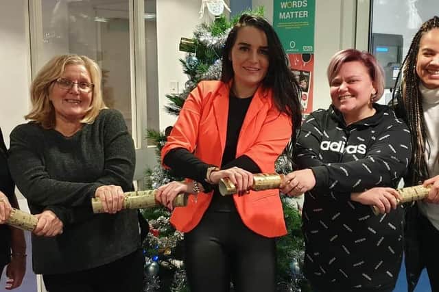 Flashback to 2019, when Heather Johnstone (centre) and fellow volunteers made Christmas Day special in Fleetwood