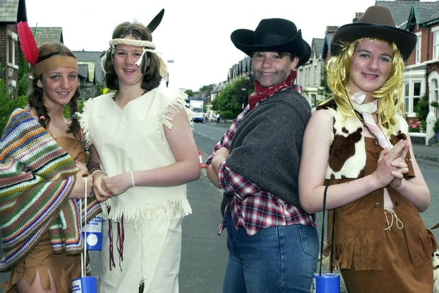 Cowboys and Indians (from lleft to right) Lindsey Whalley, Kate Whatmough, Judy Barr and Jane Lloyd, all 14, during Lytham Club Day