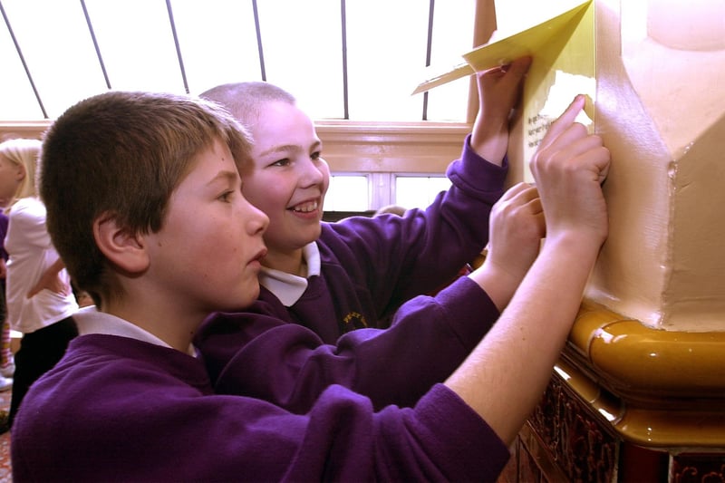 Matthew Moody (left) and David Duncan from Boundary Primary School took part in an activity at the Tower Fun Day at Blackpool Tower in 2004