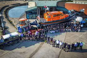 One Moment for One Crew:  Lytham St Annes RNLI take part in a special photo moment to mark the charity’s 200th anniversary year. Photo: Wayne Gater Snaps